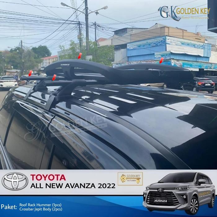 Gambar PAKET All New Avanza 2022 Roof Rack Hummer + Crossbar Jepit Body Rak Bagasi Atas Mobil dari Golden Arrow Acc undefined Tokopedia