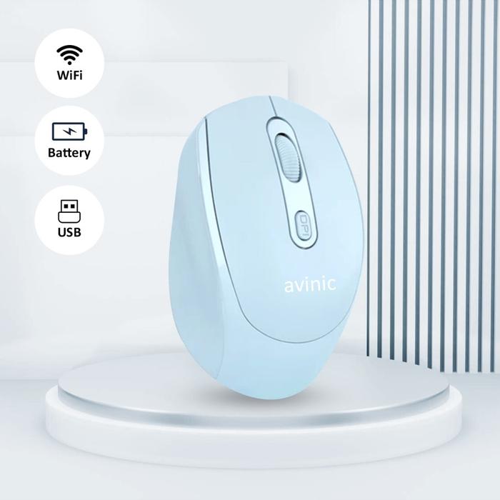 Gambar Mouse AVINIC Wireless / RF 2.4GHz + Bluetooth - Blue, RF+Bluetooth dari SOFTCOM Official Store undefined Tokopedia
