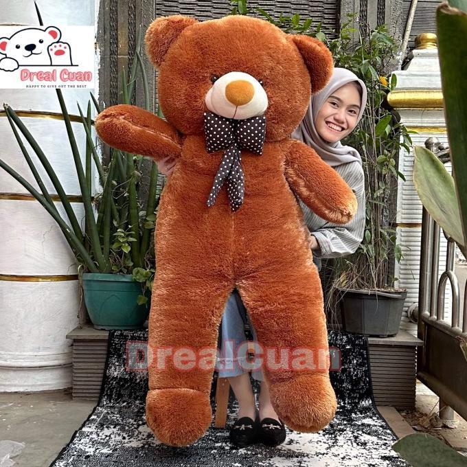 Gambar Boneka teddy bear beruang besar jumbo super 120 cm murah SNI - Cokelat dari Chuky Kuky undefined Tokopedia