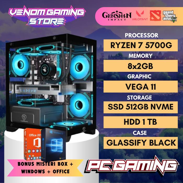 Jual Pc Gaming Ryzen 5700g 16 GB ddr4 Vega HDD NVME
