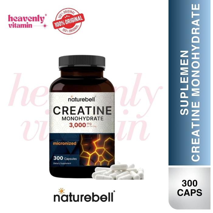 Gambar Naturebell Creatine Monohydrate 3,000 mg - Micronized - 300 Capsules - 3000mg-300 caps dari heavenlyvitamin undefined Tokopedia