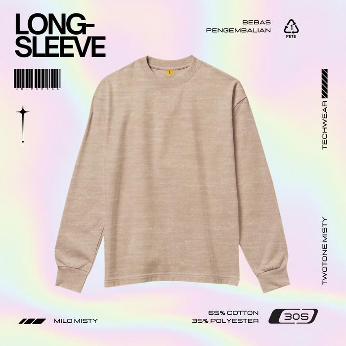 Gambar Kaos Polos Wanita Milo Misty Tangan Panjang Unisex Orginal - S dari COTTONBDG undefined Tokopedia