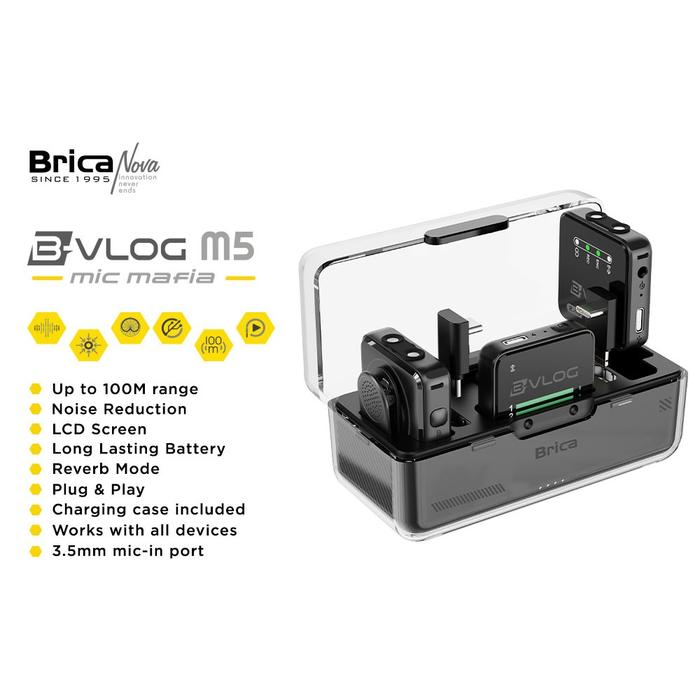 Gambar Brica B-VLOG M3 Dual Magnetic Clip Wireless Microphone - Brica Mic Vlog With Charging Case - B-VLOG M5 dari Jakarta Digital 8 undefined Tokopedia