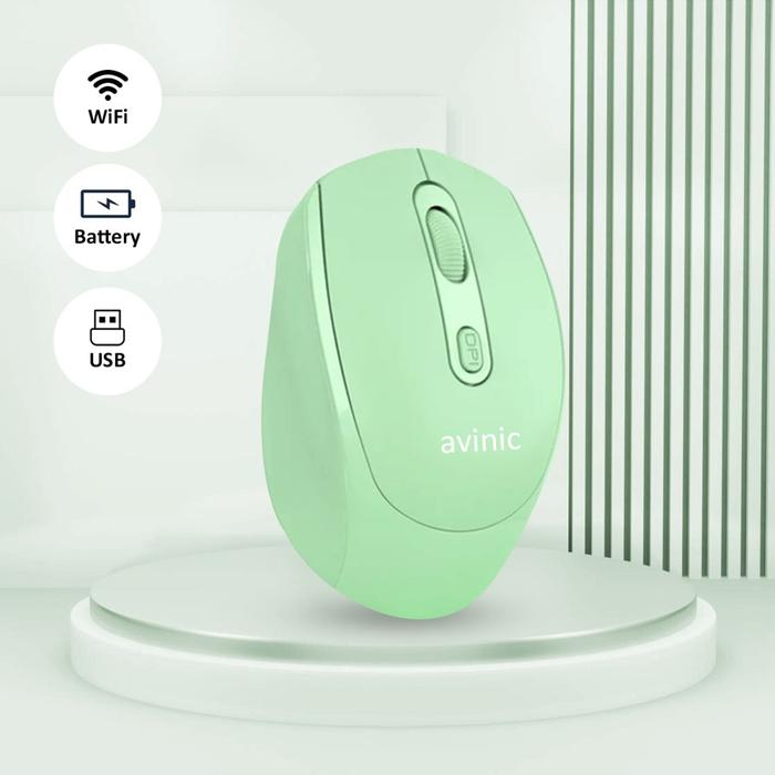 Gambar Mouse AVINIC Wireless / RF 2.4GHz + Bluetooth - Green, RF+Bluetooth dari SOFTCOM Official Store undefined Tokopedia