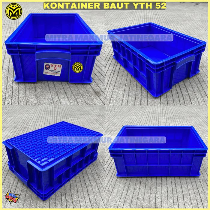 Gambar KONTAINER BOX YTH 52 KERANJANG INDUSTRI BOX BAUT SPARE PART CONTAINER BOX MURAH 41 X 28 X 16 CM - Biru dari WHAREHOUSE MITRA MAKMUR undefined Tokopedia