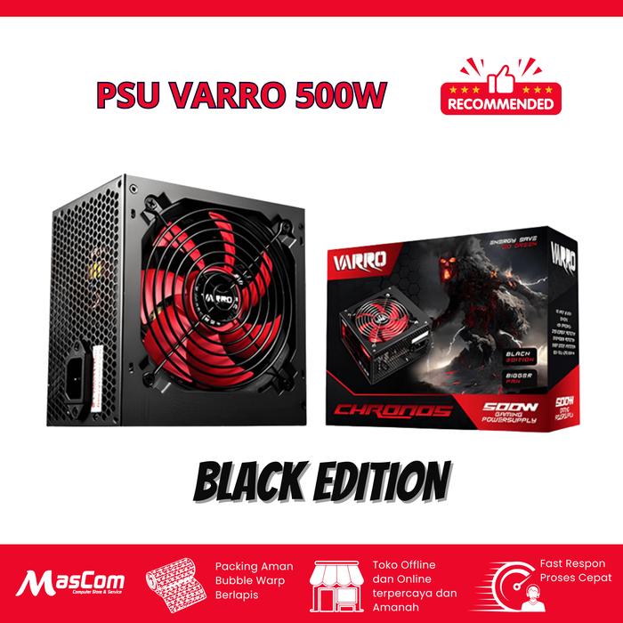 Gambar PSU Power Supply Varro Chronos 500 Watt Black Edition dari Mascom-Computer Solo undefined Tokopedia