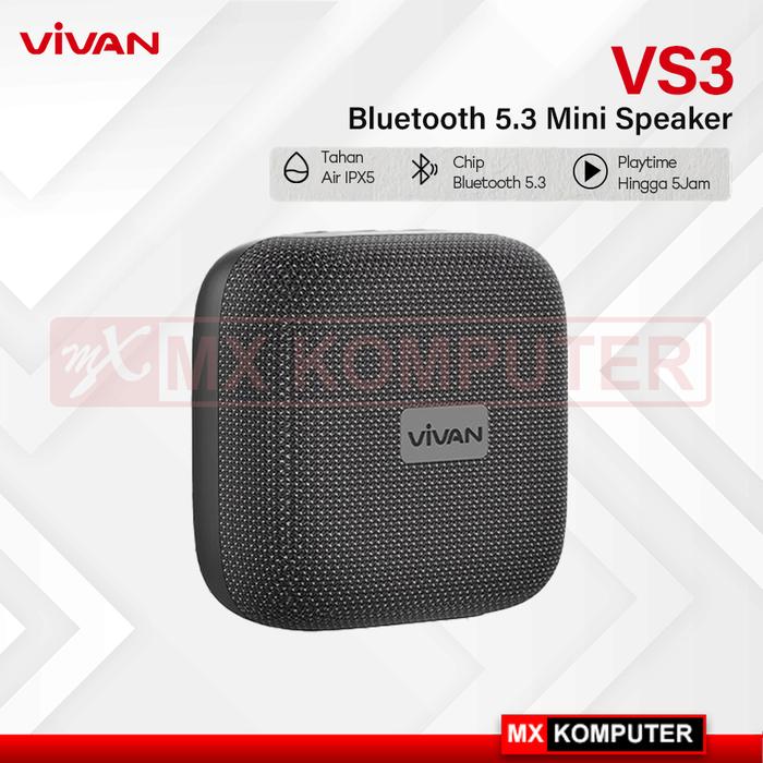 Gambar VIVAN Mini Speaker VS3 | IPX5 | Bluetooth 5.3 | TWS Connect - Abu-abu dari MXKomputer_NEW undefined Tokopedia