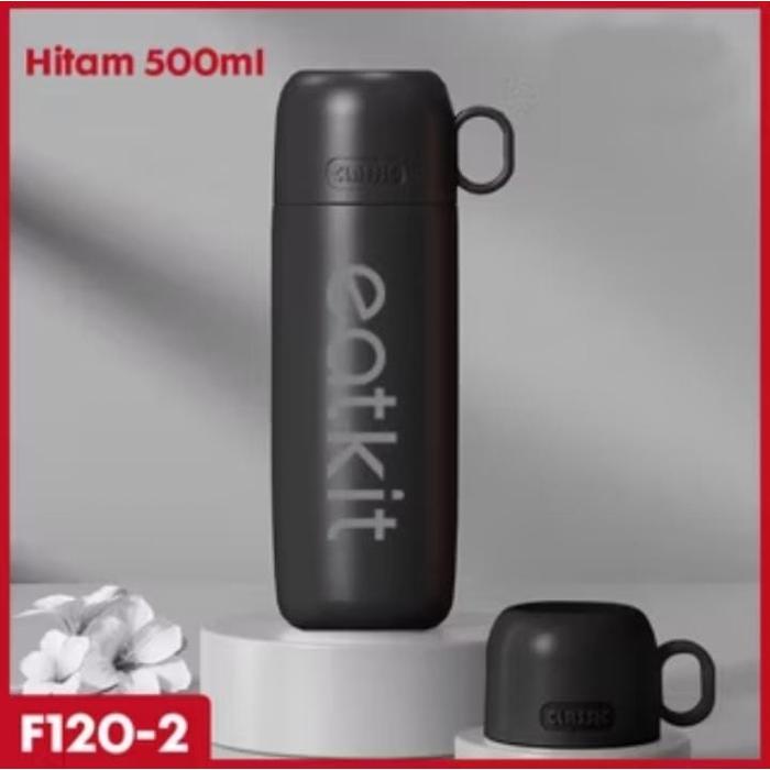 Gambar EATKIT TERMOS STAINLESS 500ML//TERMOS STAINLESS TAHAN 8JAM// TERMOS AIR PANAS - Hitam dari dapurmamifany undefined Tokopedia