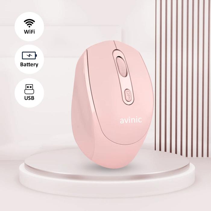 Gambar Mouse AVINIC Wireless / RF 2.4GHz + Bluetooth - Pink, RF+Bluetooth dari Lenovo Authorized Medan Timur undefined Tokopedia