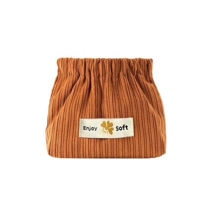 Gambar Tas Makeup Mini Pouch Dompet Solid Bahan Corduroy Lipstick Koin Magnet Serbaguna 1892 - Cokelat dari WEAR MY undefined Tokopedia
