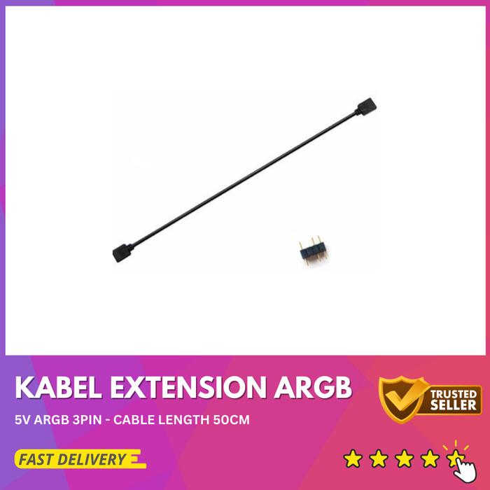 Gambar Kabel ARGB 3 Pin Y Splitter | ARGB 3 Pin Extension Kabel Hub - Extension 30CM, Hitam dari LakuKuy ID undefined Tokopedia