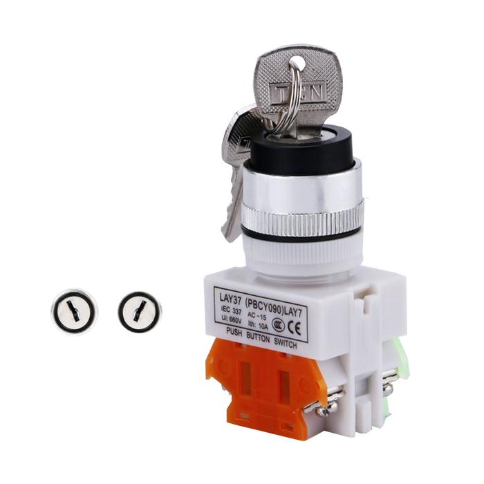 Gambar Selector Switch Key 2/3 Position Push Button Switch Latching Self-locking Key Button Kunci On Off - 2posisi dari Million-K undefined Tokopedia