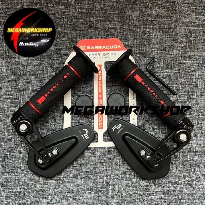 Gambar [Paket] Handgrip Sarung Gas BARACUDA MODEL RCB RACING BOY HG55 Original + Spion Jalu Oval Bar End Universal Motor scoopy nmax aerox fazzio genio mio beat vario 150 new vespa matic vario 160 freego mio m3 mx king scoopy r12 vega vespa sprint primavera - RED dari GRSUKAMAJUMOTOR undefined Tokopedia