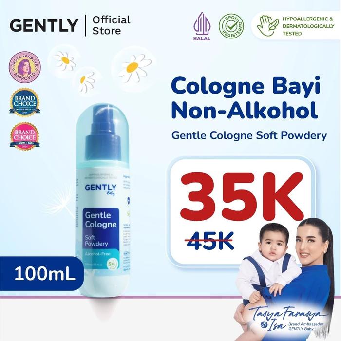 Gambar GENTLY Baby Gentle Cologne - Parfum Bayi Non Alkohol - Wangi Parfum Tahan Lama - Newborn & Sensitive-skin Friendly - Soft Powdery dari Lolibi undefined Tokopedia