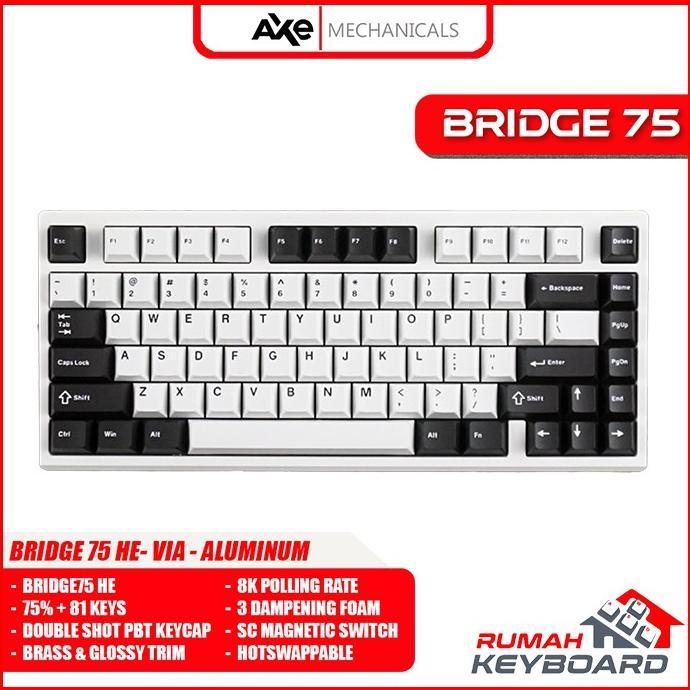 Gambar Mechanical Keyboard - Bridge75 HE - 75% - Magnetic Switch - Rapid Trigger - 8000k Polling Rate - WHITE HE dari Al-Shakur Boutique undefined Tokopedia
