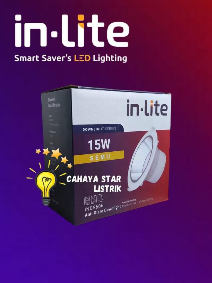 Gambar INLITE LAMPU DOWNLIGHT LED ANTI GLARE INLITE 25W 25 WATT INDS606 - 15 WATT dari Cahaya Star Listrik undefined Tokopedia