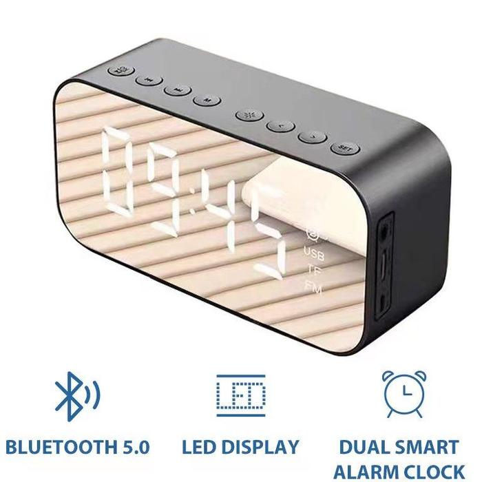 Gambar 【COD】Jovitech Spaker Bluetooth 5.0 Alarm LED Display Ultra Bass S10 Termurahh - S23 - Black dari Nature-Nest undefined Tokopedia