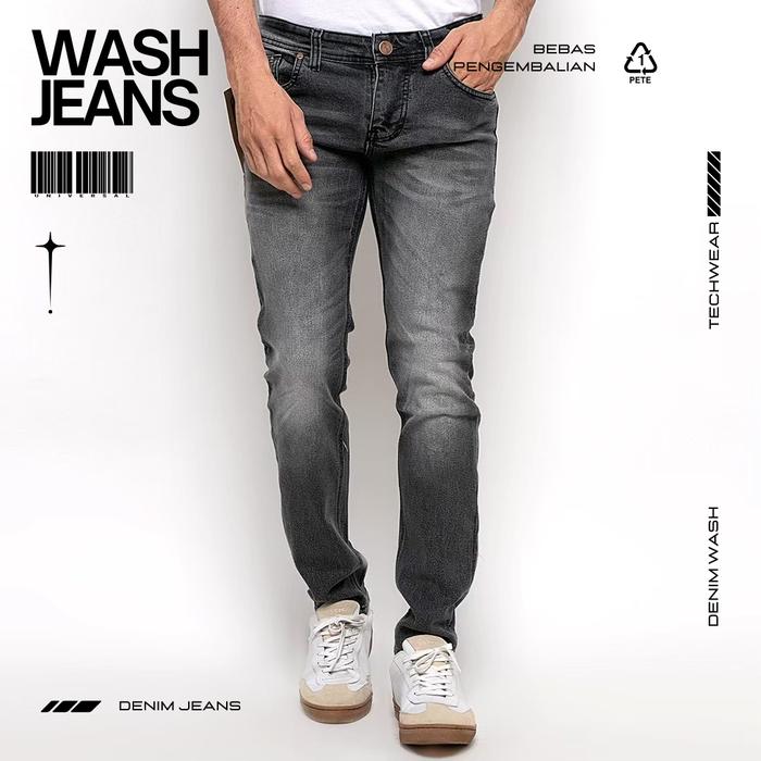 Celana Jeans Jeans Fucsia Celana Jeans Pria Slim Fit Motif Size S