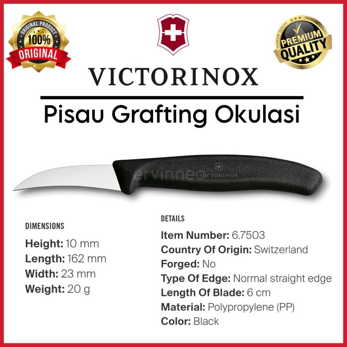 Gambar ORIGINAL Victorinox Pisau Grafting Okulasi Stek Cangkok Paring Peeling - hitam 6.7503 dari grande kids undefined Tokopedia