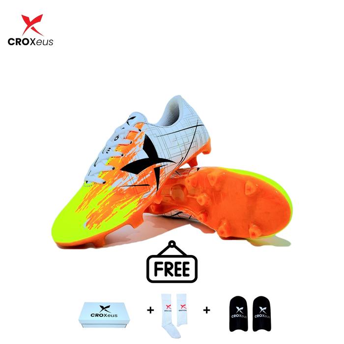 Gambar Croxeus - Paket Combo Hemat 3 Set Sepatu Bola Anak Ukuran 28 29 30 31 32 Plus Kaos Kaki Dan Deker Outdoor Sport Boots - 3SET Orange CRX, 28 dari Croxeus Official Store_NEW Kab. Bandung Tokopedia