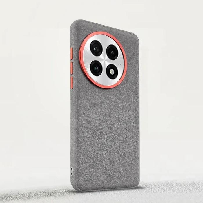 Gambar Luxury Plain Leather Phone Case for OnePlus 13 1+13R One Plus Ace 5 Pro Metal Large Hole+Independent Button All-Inclusive Cover - Abu-abu, Oneplus 13R dari Pear' Case undefined Tokopedia