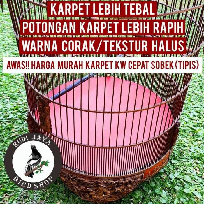 Gambar KARPET MERAH BULAT ALAS LANTAI DASAR SANGKAR KANDANG BURUNG MURAI UKURAN NO NOMOR 1 2 3 KOTORAN MURAI BATU BNR EBOD RADJA dari Nia Official undefined Tokopedia