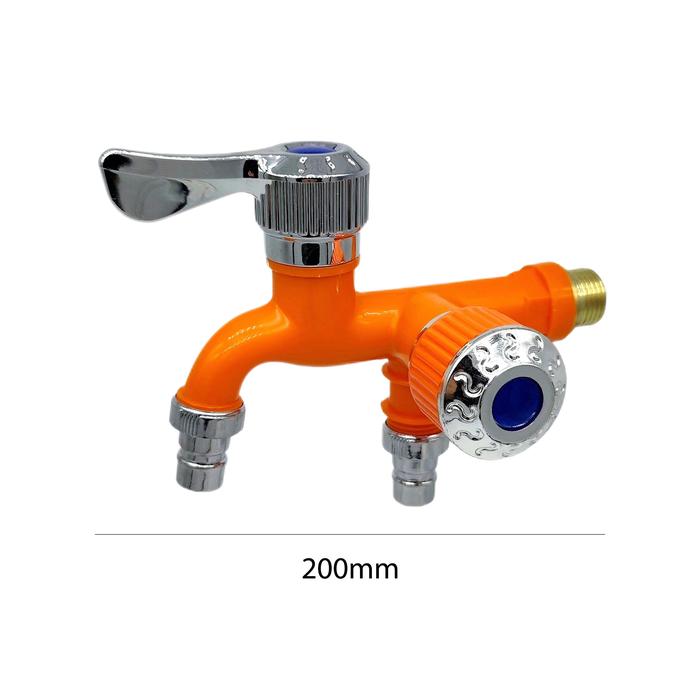 Gambar Keran Kran Double Ganda Cabang Shower Taman Selang ABS Kran Air Plastik Kamar Mandi Toilet WC Mesin Cuci 1/2 Inch Keran Cabang engkol Dua Arah water tab Extension Faucet - Orange dari Lbagstoremall undefined Tokopedia