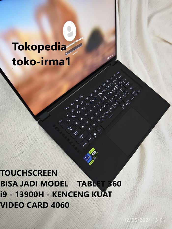 Gambar ASUS ROG FLOW X16 i9 13900H Ram 16GB  laptop video card 4060 game gaming ssd 1TB LAYAR 16" 16 INCH bukan STRIX ZEPHYRUS M16 G16 X13 ULTRA 5 7 9 Nvidia rtx 4050 4070 4080 3050 3060 3070 3080 touch screen layar sentuh 11" 12" 13" 14" 15" 11 12 13 14 15 INCH dari mikko shopp undefined Tokopedia