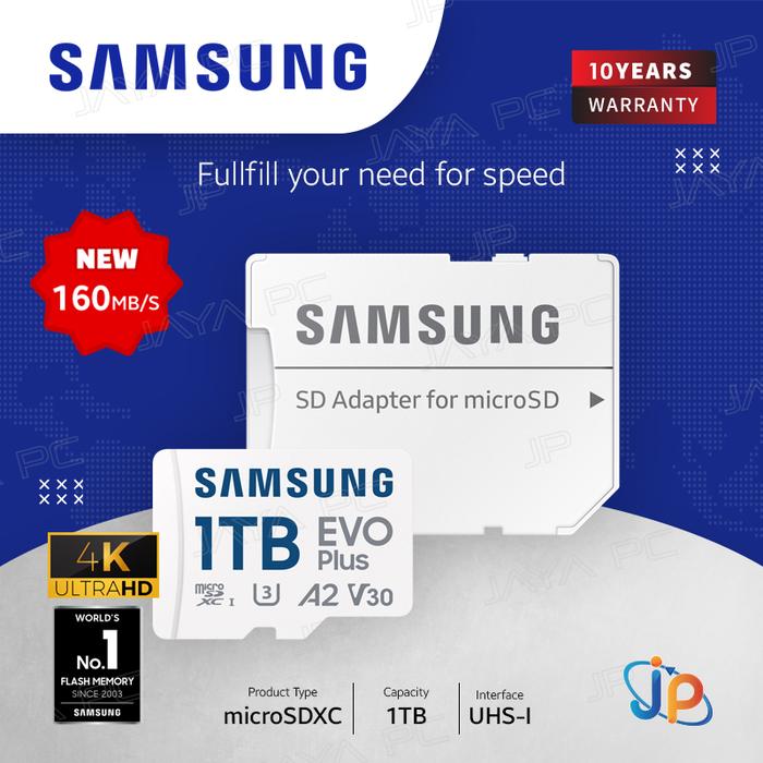 Samsung Evo Plus MicroSDXC A2 1TB Micro SD Adapter di Jaya Pc  Tokopedia