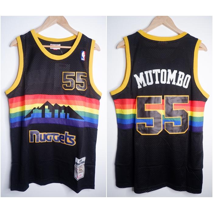 Dikembe Mutombo Nuggets Rainbow Jersey Black Dikembe Mutombo