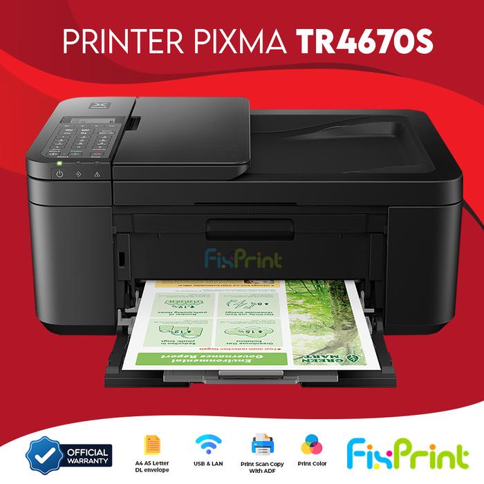 Gambar Printer Pixma Canon TR4670S Print Scan Copy TR 4670S TR-4670S WiFi ADF F4 /  HP Deskjet 4275 Advantage All in One Adf Wireless Multifungsi New Original Garansi Resmi - Canon TR4670S dari FixPrint Plus undefined Tokopedia
