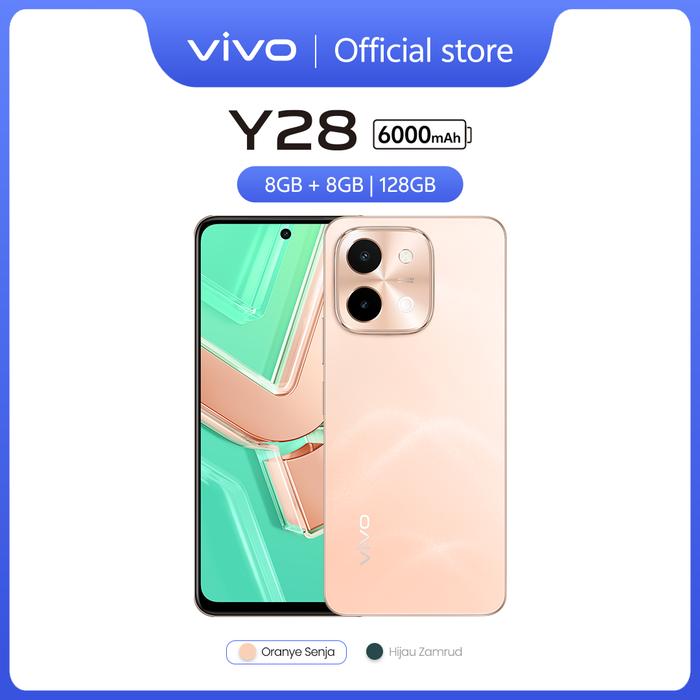Gambar vivo Y28 (8/128) - 44W FlashCharge+6000mAH, Dynamic Design, Dual Speaker + 300% Audio - VV168NRML - Oranye Senja dari vivo Indonesia undefined Tokopedia