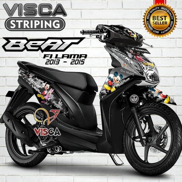 Gambar Decal Beat Fi 2013 Full Body - Stiker Motor Beat Fi 2014 Full Body - Striping Beat Fi 2015 Fullbody Variasi Mickey Mouse - ABU, TANPA LAMINASI dari JM Striping undefined Tokopedia