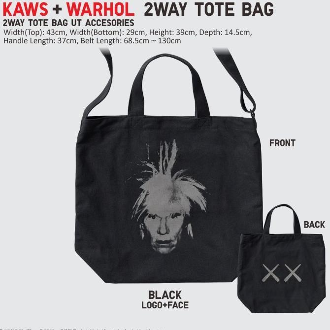Gambar Ready Stock,Promo Terbaru Kaws Warhol Ut 2Way Tote Bag Uniqlo Kaws + Andy Warhol Tas Selempang Katun Terlaris Best Seller - Black dari teamshop23 undefined Tokopedia