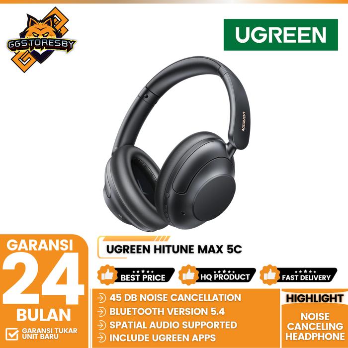 Gambar UGREEN WIRELESS HEADPHONE HITUNE MAX 5C NOISE CANCELING BLUETOOTH 5.4 - 35757 / 35758 - Black dari GGSTORESBY undefined Tokopedia