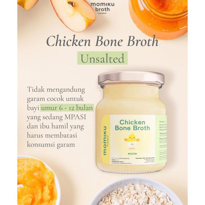 Gambar Realfood Momiku Chicken Bone Broth Kaldu Ayam Siap Konsumsi - Unsalted Tawar, 12 Jar dari BKenz undefined Tokopedia
