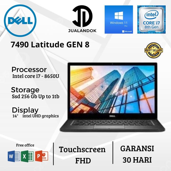 Laptop Dell Latitude 7490 Core i7 Gen RAM 16GB SSD 512GB TOUCH  8GB SSD 256GB, NON TOUCHSCREEN