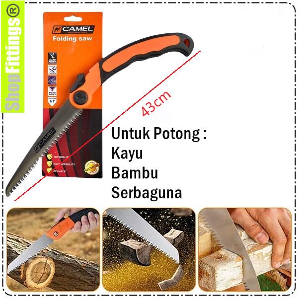 Gambar SELLERY 81 840 Gergaji Multi Guna 9" Folding PVC Saw Blade Rubber Grip - Camel GG Orange dari Shop Fittings undefined Tokopedia