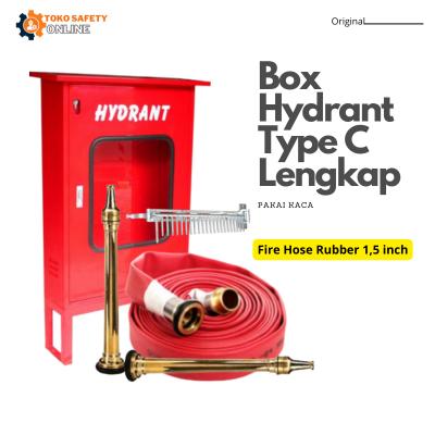 Gambar Fullset Box Hydrant Type C Dengan Kaca Fire Hose Rubber 2,5 Inch x 30 Meter - Selang 1,5 Inch dari Toko Safety Online undefined Tokopedia