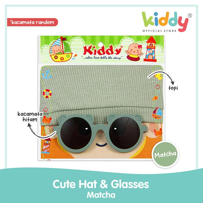 Gambar Kiddy Baby Cute Hat & Glasses / Topi Bayi Dan Kacamata / 47014 Perlengkapan Bayi Popok - Matcha dari Bayi Kiddy Kota Tangerang Tokopedia