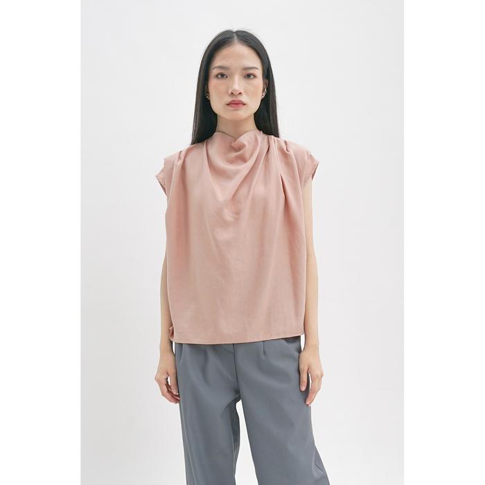 Gambar Kivee - Collis Top / Blouse Wanita / Blouse Tencel - Mellowrose dari Kivee.shop undefined Tokopedia