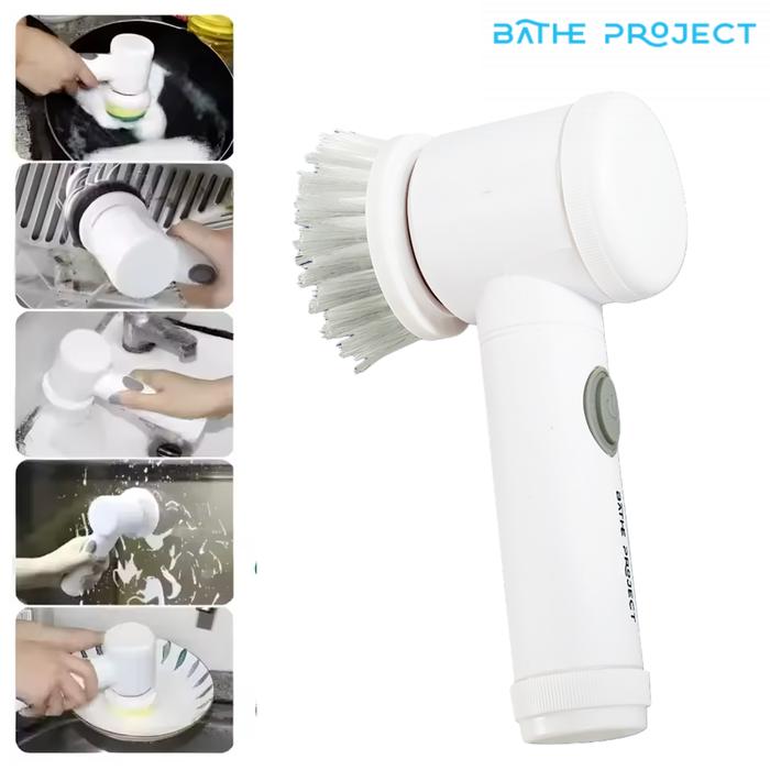 Gambar Sikat Elektrik Portable 5 IN 1 Pembersih Kamar Mandi Dapur Serbaguna Rechargeable dari Tosco Official undefined Tokopedia