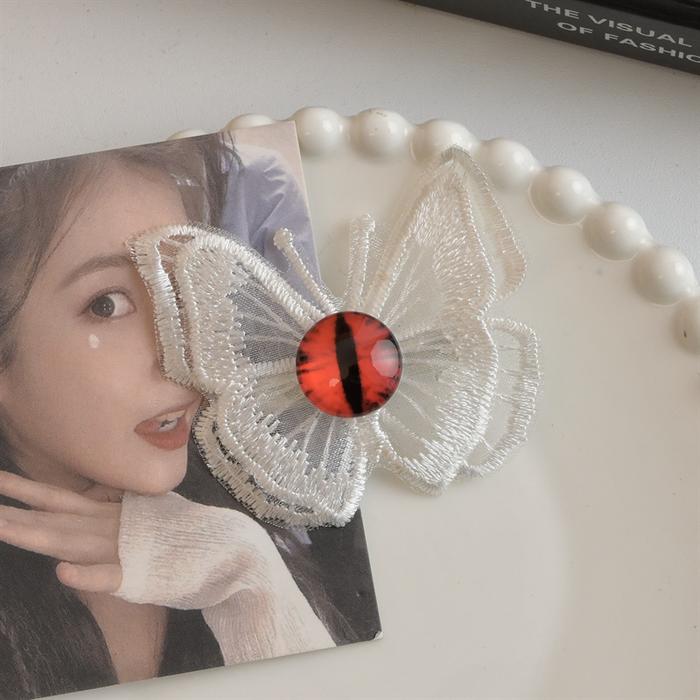 Gambar HPM-22 hairpin hair pin jepitan jepit rambut halloween gothic butterfly red eye bola mata kupu-kupu - Putih dari e.cos undefined Tokopedia