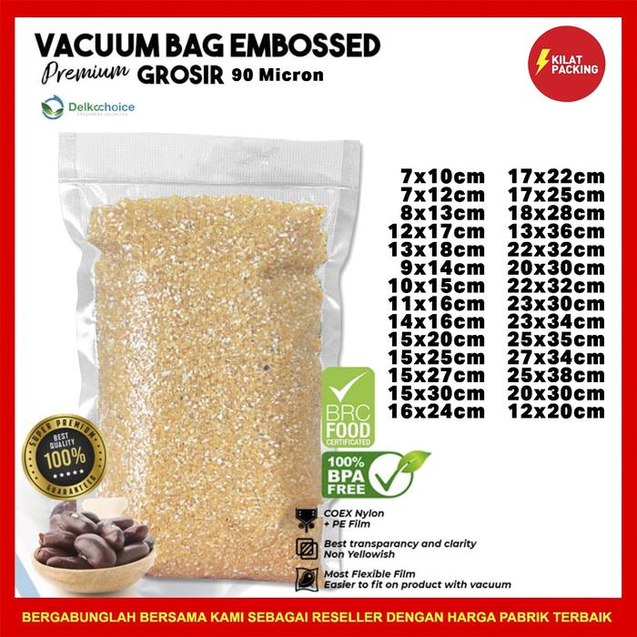 Gambar PLASTIK VACUUM VACUM VAKUM BAG SEALER MAKANAN EMBOSSED EMBOSS SATUAN - 18CM X 28CM dari kilat packing undefined Tokopedia