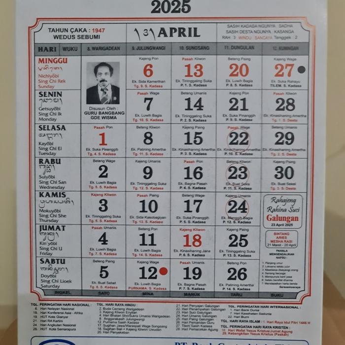 Gambar Kalender gantung BRI calender bulanan sobek harian BRI tebal 2025 25 - DUDUK BALI dari Xencomp88 undefined Tokopedia