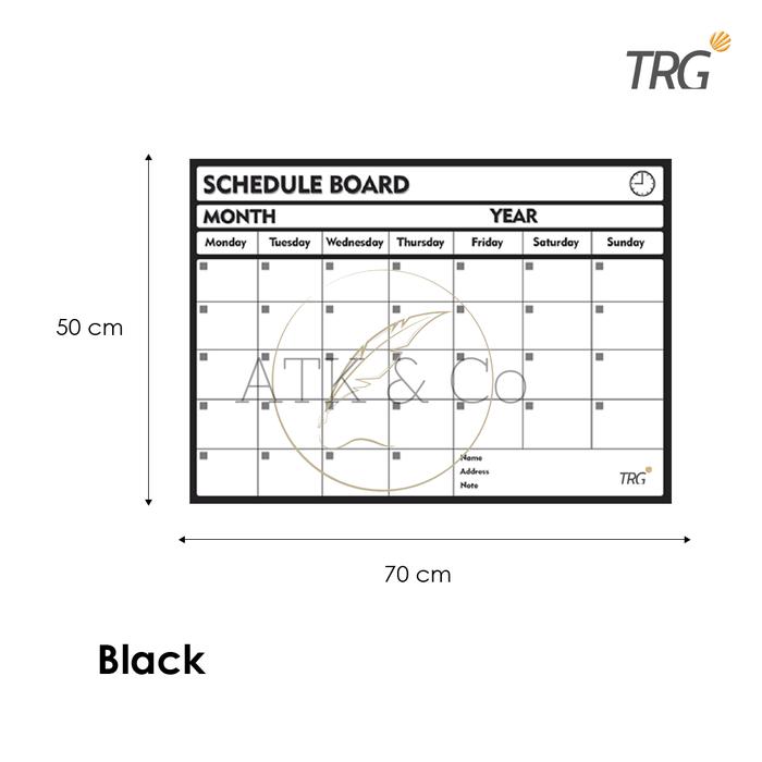 Gambar TRG Schedule Board Basic Pastel Color SCB-88 - Papan Jadwal Whiteboard Flexible Monthly Planner White Board TRG - Black dari ATK & Co undefined Tokopedia