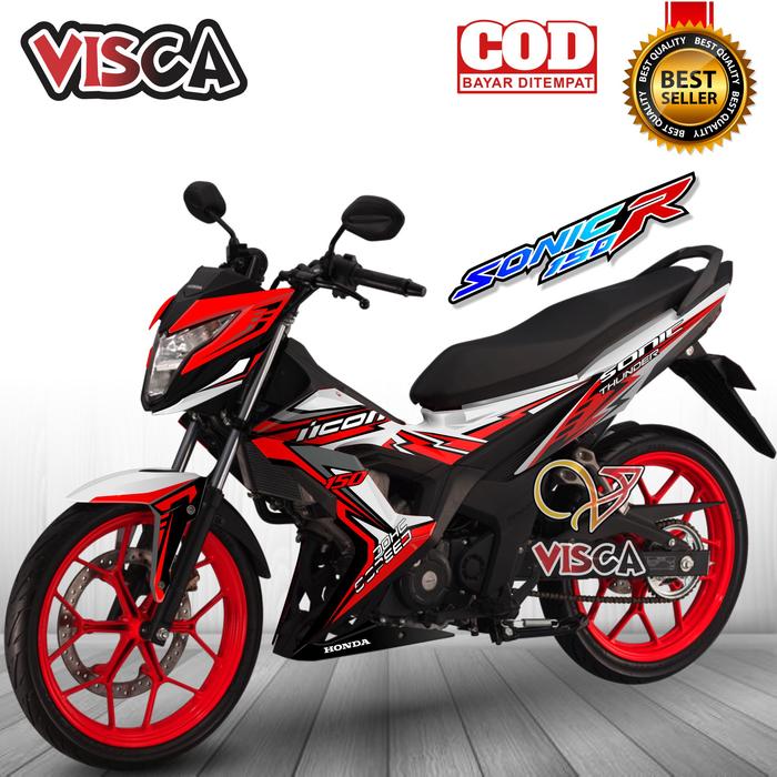 Gambar Decal Sonic 150R Full Body Variasi Thunder - Merah, Doff dari Visca Stiker undefined Tokopedia