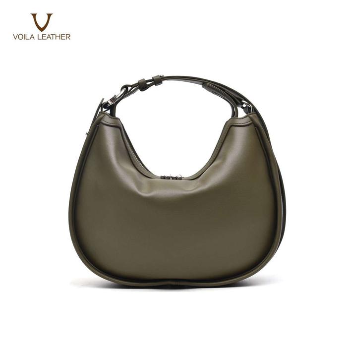 Gambar Tas Selempang Tas Pundak Anyaman Kulit Asli Voila Anette - Green dari Voila Leather undefined Tokopedia