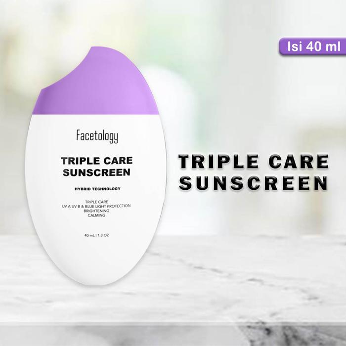 Gambar FACETOLOGY Triple Care Sunscreen Hybrid Technology SPF 40 PA+++ Sunblock Wajah Normal Oily Skin - FOR NORMAL SKIN dari GUDANG SKINCARE SBY undefined Tokopedia