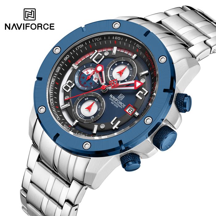 Gambar Jam Tangan Pria Naviforce Texture Accompanying Original Tahan Air Quartz Chronograph Stainless Steel - SBE dari On Time Indonesia_NEW undefined Tokopedia